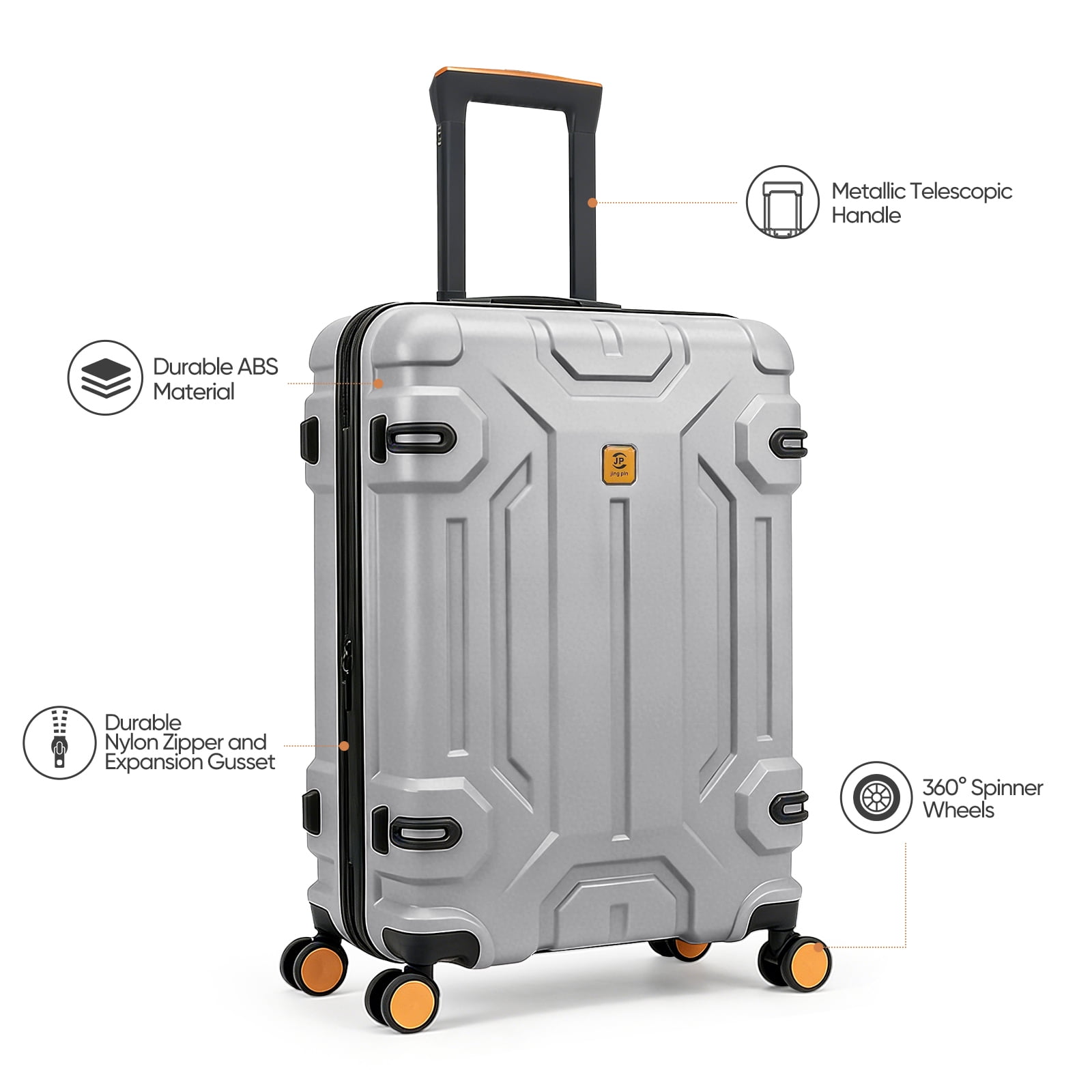 3 Piece ABS Luggage Set with TSA Lock, 20/26/30 Inch Spinner Suitcase for Carry On and Checked Bag, Lightweight Durable Travel Bags for Family Vacation Holiday Travel Back to School and Business Trip