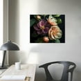thumbnail image 4 of Patifu Floral Canvas Wall Art Vintage Dark Peony Flowers Botanical Still Life Painting Picture Wall Decor  Print Artwork for Living Room Bedroom Women Room Home Decoration 16x12in, 4 of 6