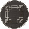 Art of Knot Luxor Machine Made Greek Key Border Indoor/Outdoor Area Rug, Black