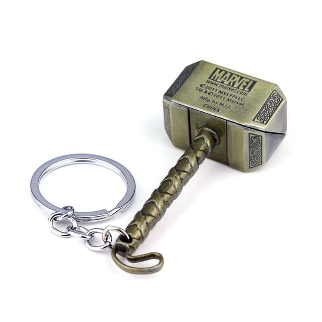 LLavero de Metal de los Vengadores de Marvel para hombre y mujer, llavero de Thor, martillo, llavero de coche, accesorios, mochilas, regalo, 2022 qiuyongming unisex