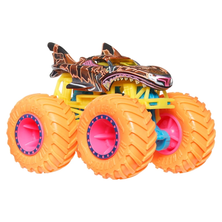 Hot Wheels Monster Trucks Neon Smashers Multipack, 9 Piece Set photo 4