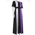 thumbnail image 6 of hirigin Women Dress, Striped Medium Sleeve Round Neck Outfit, Waist Design A-Line Ankle Length Dress for Beach, Bar, Parties, Night Club, 6 of 8