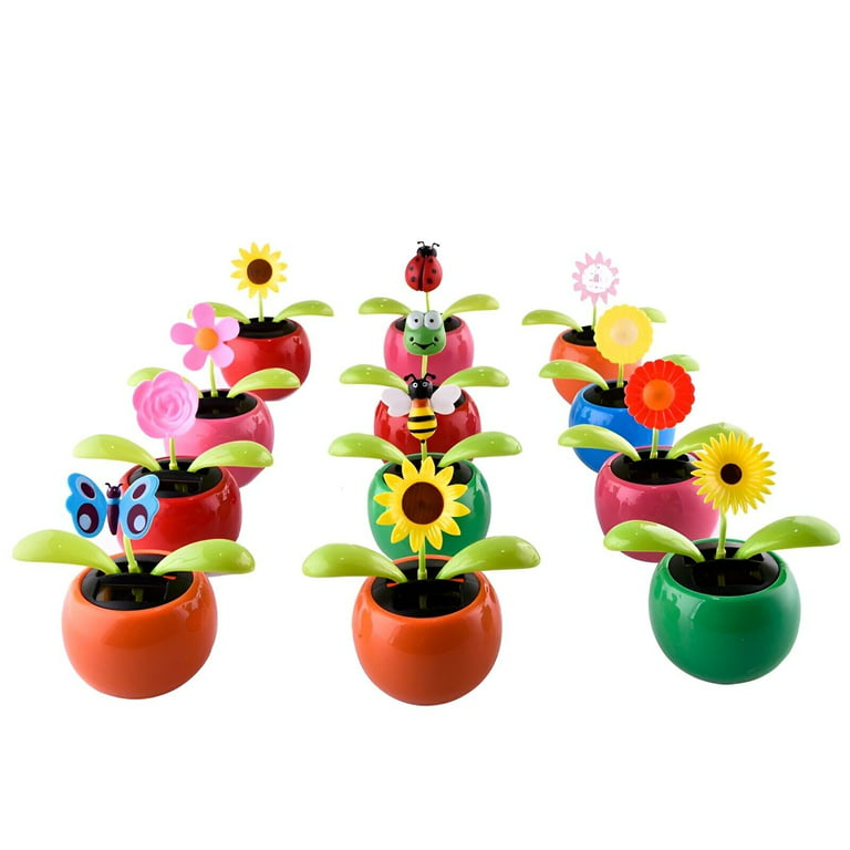 Chingde Nodding Flower Figure, Solar Dancing Flower Solar Flower Wobble  Figure Wobble Flower Solar Powered Wobble Flower for Car Home or Office  (Pack of 2, A): : Toys