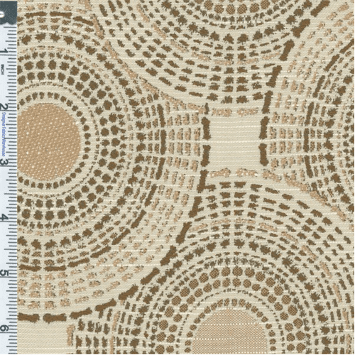 White/Taupe Circular Jacquard Upholstery Fabric, Fabric Sold By the ...