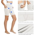 thumbnail image 5 of Aoliks Women's Biker Cycling Yoga Shorts Workout Shorts with Pockets,White, 5 of 5