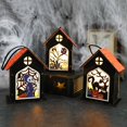 thumbnail image 2 of Farol decorativo de Halloween, decoración navideña para el hogar, suministros para fiestas, festivales, jardines, patios, caminos, luz nocturna interior, casa fantasma, 2 of 5