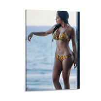 Poster Natti Natasha Art Rae Beautiful Singer Posters Art Print Wall Photo Paint Poster Hanging Picture Family Bedroom Decor Gift 12x18inch(30x45cm)