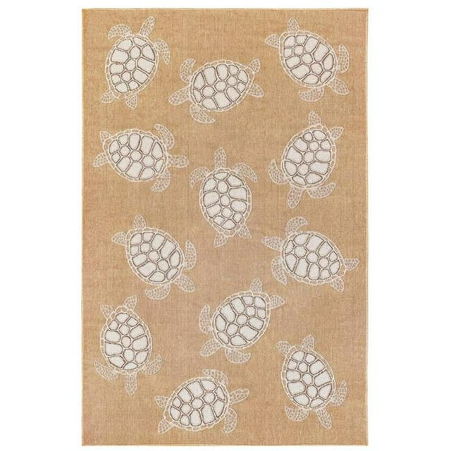 Trans-Ocean Imports CRE45841312 Tapis Rectangulaire Tissé Wilton Intérieur & Extérieur 39 Po x 59 Po - Sable
