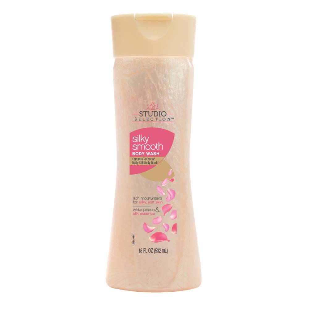 A Product of Studio Selection Silky Smooth Body Wash - White Peach & Silk Essence, 18 Oz. - Pack ...