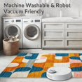 thumbnail image 5 of ODIKA 6'x9' Machine Washable Non-Slip Area Rug, Abstract Geometric Design with Multi Shape Motifs High Traffic Rug, Orange, 249283, 5 of 7