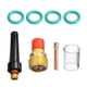 thumbnail image 2 of 8 Unids/Set TIG de Antorcha de Soldadura de Stubby de Gas Collet Cuerpo Kit de Lente para TIG WP -9 20 25 de Soldadura TIG Antorcha Gloria Lente de gas del soplete de soldadura, 2 of 6