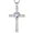 Feb-Amethyst, variant on Stainless Steel Heart Birthstone Cross Statement Wedding Cocktail Party Pendant Necklace