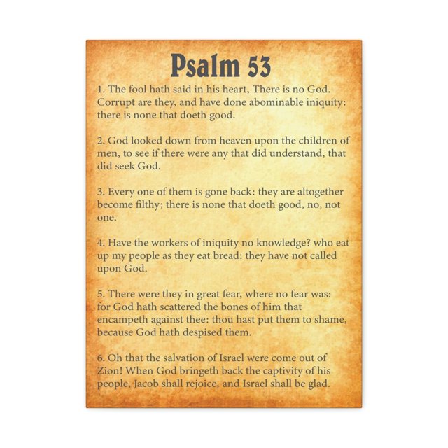 Scripture Walls Psalm 53 Chapter Gold Bible Canvas Christian Wall Art Ready to Hang Unframed
