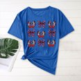 thumbnail image 2 of Camisas de Manga Corta para las Mujeres Moda Casual Impresión Cuello Redondo Suéter Tee Blusas, 2 of 6