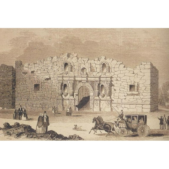 24x36 gallery poster, The Alamo, as drawn in 1854
