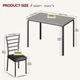 thumbnail image 3 of Gaderth 5 Piece Dining Table Set for 4, Kitchen Table and Chairs Set with 4 Upholstered Chairs, MDF Tabletop and Metal Frame, Space Saving Dining Room Furniture for Apartment, Kitchen, Small Space, 3 of 8