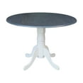 thumbnail image 5 of 42" Round Solid Wood Dual Drop Leaf Table in White/Heather Gray, 5 of 9