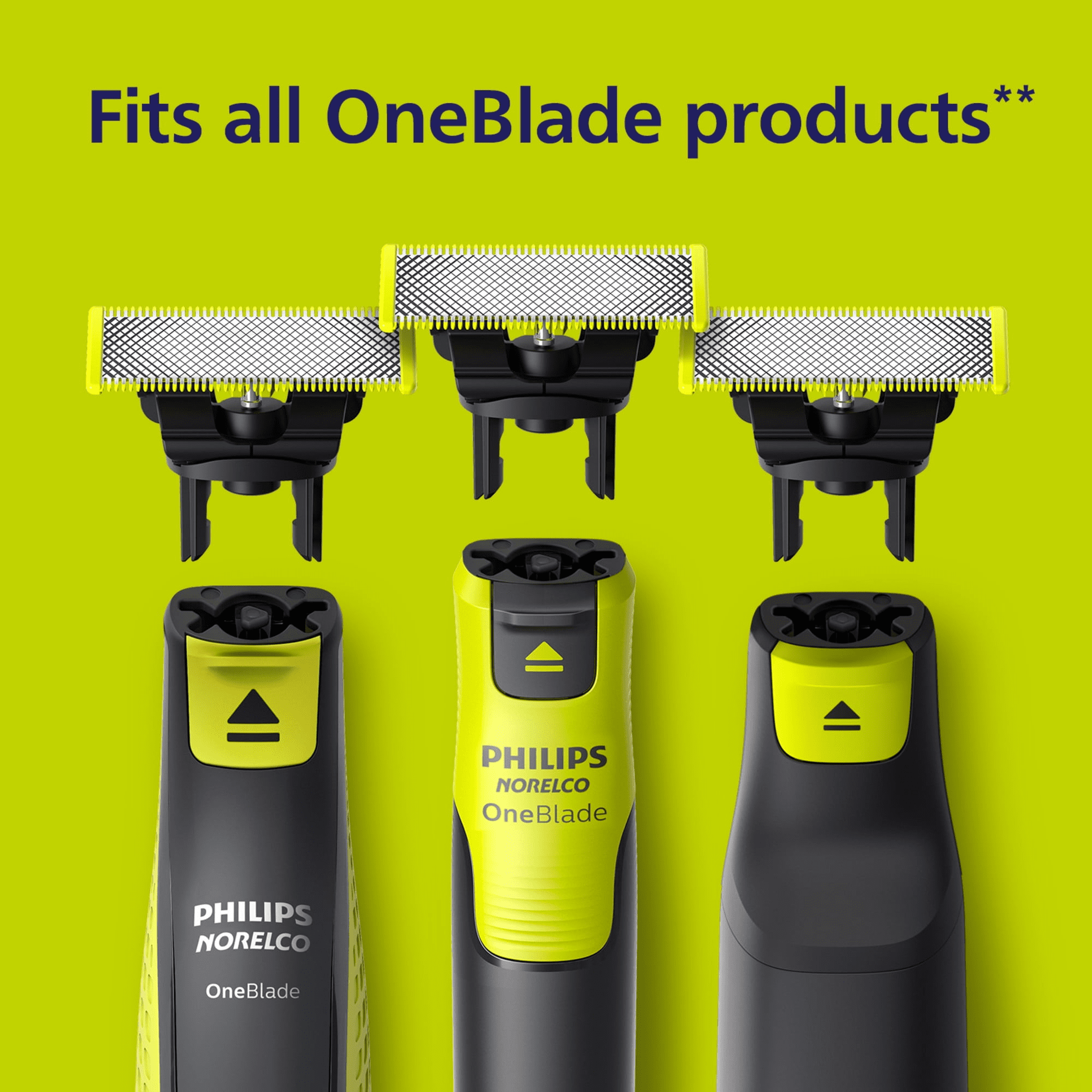 QP220/50 Replacement Blade Compatible with Philips OneBlade Electric Shaver, QP220/80 Durable Stainless Steel, 2 Piece