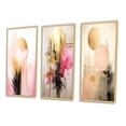 thumbnail image 3 of Designart "Retro Glam Watercolor with Oriental Gold" Modern Geometric Framed Wall Art Set Of 3 - Gold Abstract Frame Canvas Set For Living Room Decor, 3 of 7