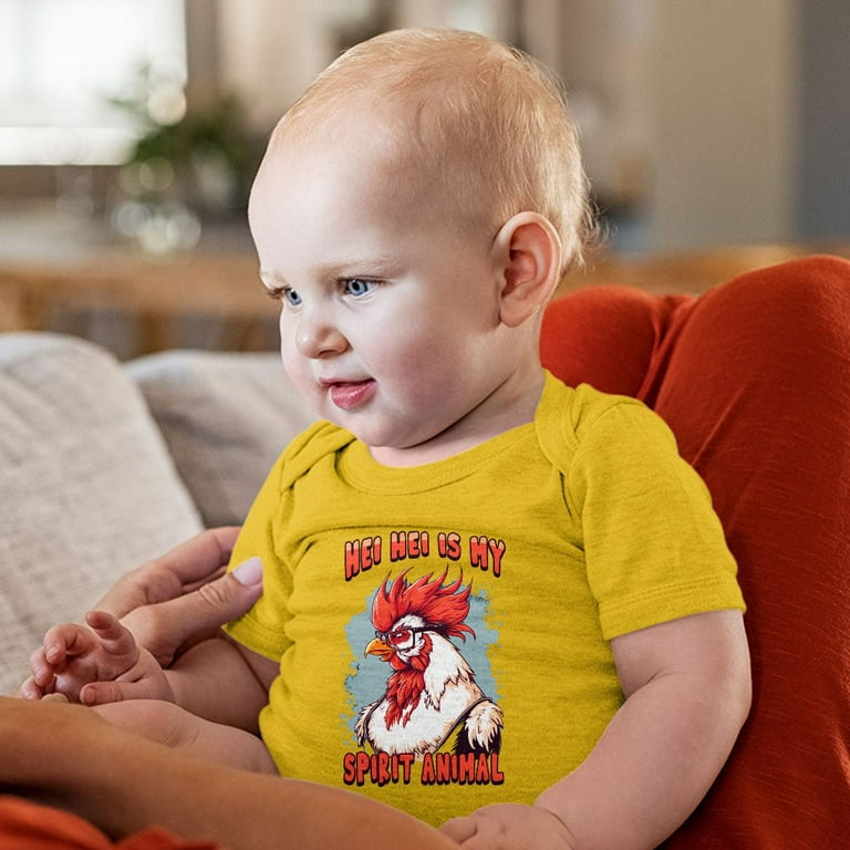 Rooster Baby Jersey Onesie - Animal Baby Bodysuit - Illustration