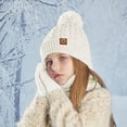 thumbnail image 2 of Besolor Kids Winter Hat Gloves Scarf Set, Beanie Hat with Pompom Knit Neck Warmer Fleece Lining Gloves for Girls Boys, 2 of 3