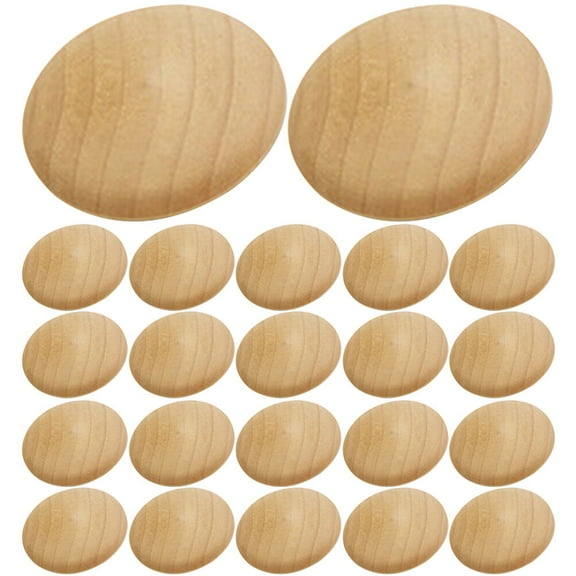 PTOOTP 100 Pcs Khaki Wooden Hole Plugs for Furniture 1.2 x 1 x 1 Inch Wood Plugs for Cabinet and Chair Repair