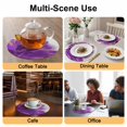 thumbnail image 2 of Purple Gold Round 15 Inch Placemats Set of 2, Abstract Flower Ombre Aesthetics Paint HeatResistant Non Slip Place Mats for Dining Table, Wipeable Braided Kitchen Table Mats for Housewarming, 2 of 9