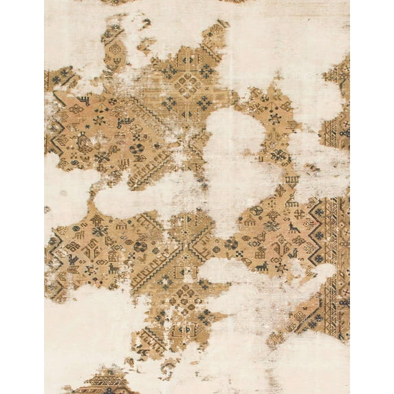 Ahgly Company Machine Washable Indoor Rectangle Abstract Peach Puff G Area Rugs, 8' x 12'