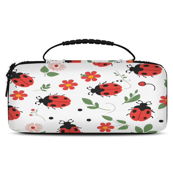 Herdesigns Cute Ladybugs Carry Case Compatible for Nintendo Switch OLED Model 2021/Switch 2017, Protective Travel Switch Carrying Case with 20 Game Card Slots for Switch Console & Accessories