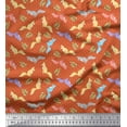 thumbnail image 1 of Soimoi Georgette Viscose Fabric Dot,Leaves & Fox Animal Print Fabric by the Yard 42 Inch Wide, 1 of 1