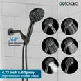 thumbnail image 3 of Single-Handle Shower Faucet Set Shower Kit with Valve Shower Head and Handle Set Shower Trim Kit with 6 Modes ABS Handheld Shower Fixtures Shower Valve and Trim Kit Oil Rubbed Bronze, 3 of 17