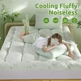 thumbnail image 3 of 1500GSM Thicken Mattress Topper, Folable Bamboo Queen Size Mattress Pad - Ultra Soft, Cooling And Breathable Pillowtop - Twin/FullQueen/king Size Bamboo Matress Cover - Suitable For Summer, 3 of 8