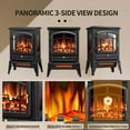 thumbnail image 5 of KISSAIR Infrared Electric Fireplace Stove, 15" Freestanding Fireplace Heater, Adjustable Brightness and Heating Mode, 1000W/1500W, Black, 5 of 7