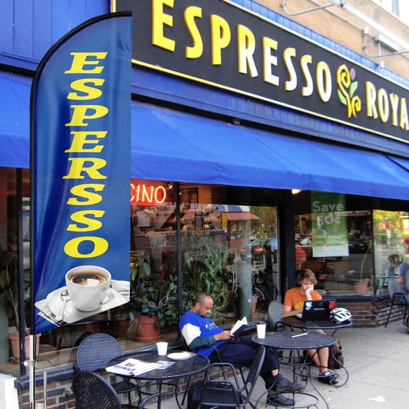 Espersso Swooper Flag, 8FT Espersso Advertising Feather Flag, Espersso Banner ,Signs for Businesses and Storefronts(Flag Only)