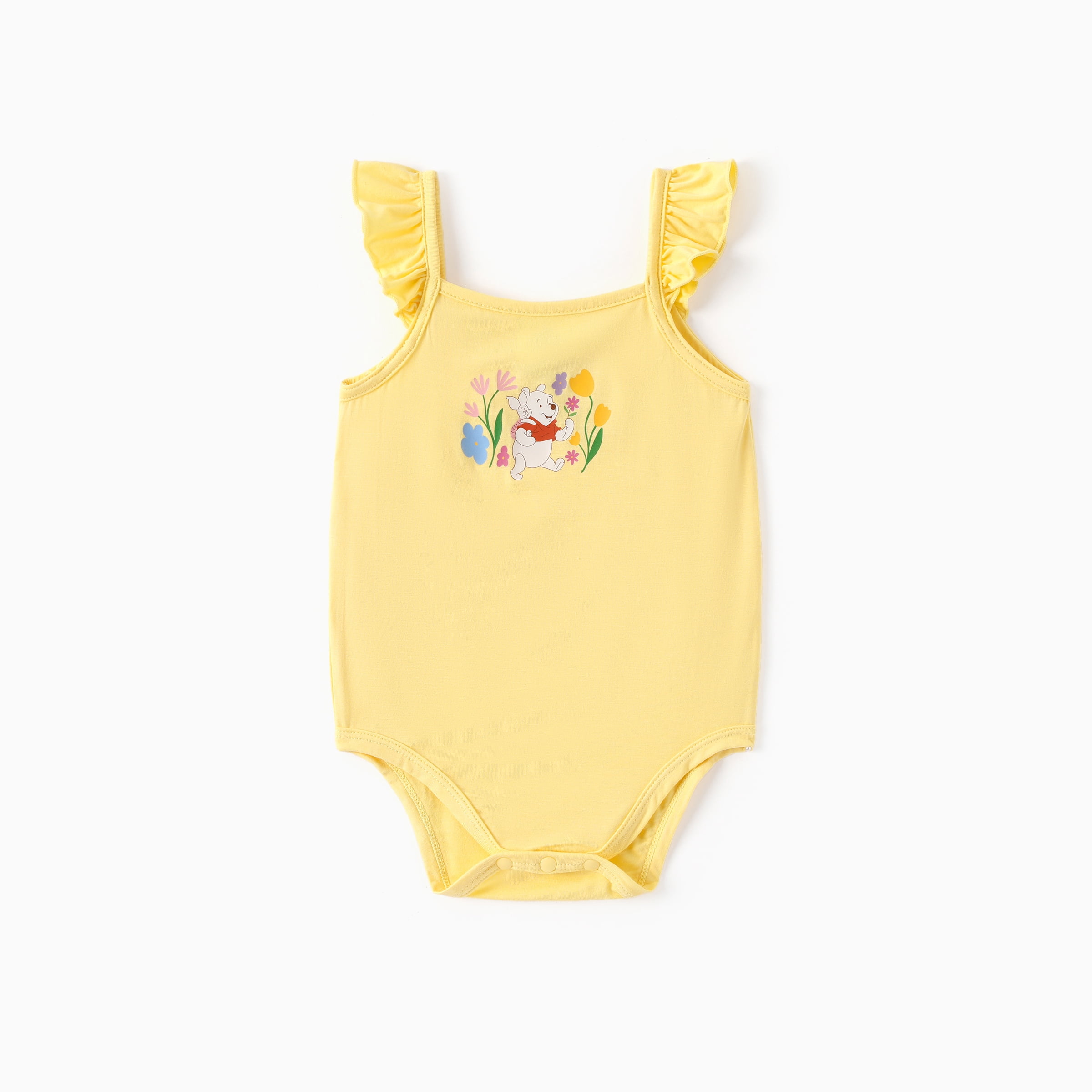 Disney Winnie the Pooh Baby Girls Clothes Bamboo Viscose Floral Dress and Graphic Bodysuit 2 Pack Outfit Shower Gift Infant 9-12 Months