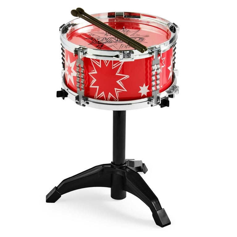 Best Choice Products 11-Piece Kids Starter Drum Set with Bass Drum, Tom Drums, Snare, Cymbal, Stool, Drumsticks - Red