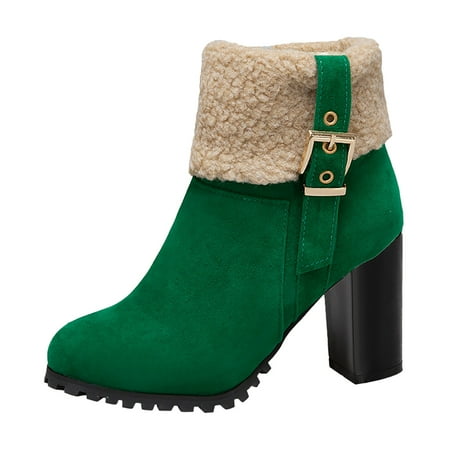 

YUHAOTIN High Heels for Women Closed Toe Chunky Autumn and Winter New Models Large Size Boots Thick with High Heeled Ankle Boots Short Boots High Heel Pumps Barefoot Sandals
