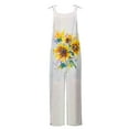 thumbnail image 5 of Overalls for Women Casual Loose Fit Adjustable Strap Flower Graphic Printed Wide Leg Jumpsuits Clothes (XL, Yellow), 5 of 5