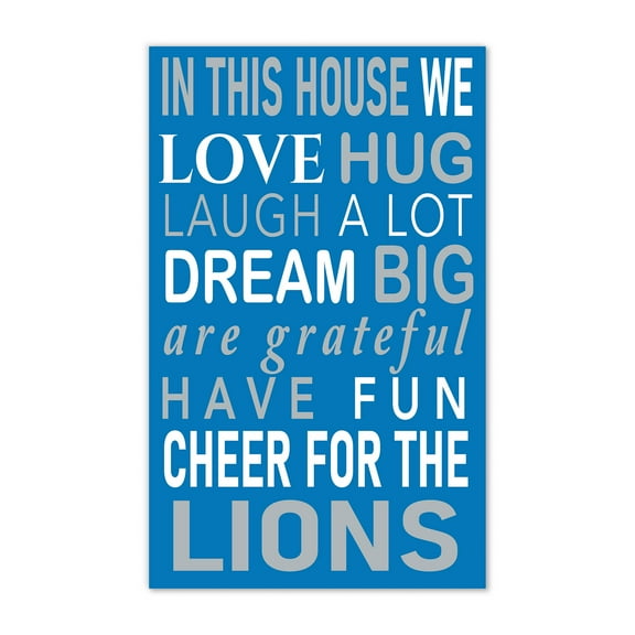 Detroit Lions 11" x 19" Briteline In This House Sign