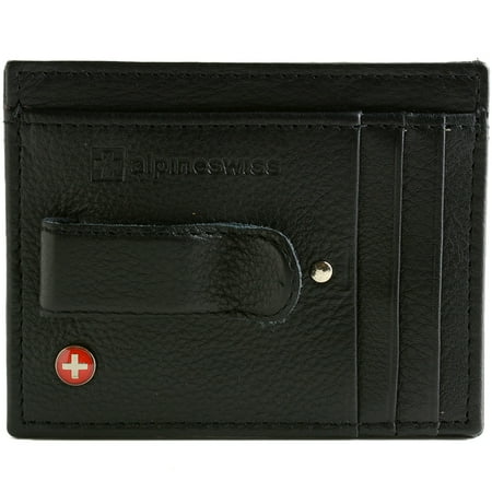 Alpine Swiss Mens Money Clip Genuine Leather Minimalist Slim Front Pocket (Best Money Clip Wallet)