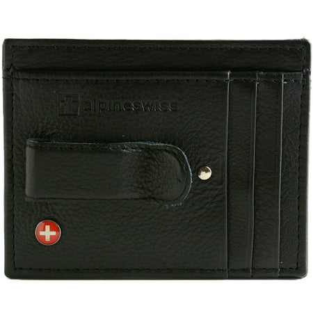 Alpine Swiss Mens Money Clip Genuine Leather Minimalist Slim Front Pocket (Best Rated Money Clip)