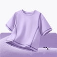 thumbnail image 4 of Eltusu Boys Athletic Shirts, Active Crew Neck Cotton Breathable Short Sleeve T-Shirts Purple Size 10-12 T, 4 of 8