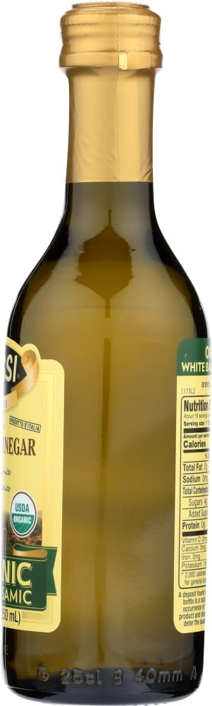 Pack of 6, Alessi Organic White Balsamic Vinegar, 8.5 fl oz