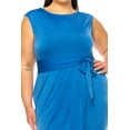 thumbnail image 6 of MOA Collection Women's Plus Size Sleeveless Sheath Dress Knife PleatsTulip Skirt Front Sash Detail, 6 of 6