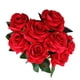 thumbnail image 3 of Flores artificiales, rosas artificiales de seda de 9 cabezas, ramo de novia para decoración de casa, jardín, fiesta, boda (rojo), 3 of 8