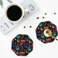 thumbnail image 5 of Fuzoiu Animals Under Water Print Leather Coasters Set,Drink Coasters Set of 6,for Tabletop Protection, Durable PVC Coasters,Home Décor and Housewarming Gift,Octagon, 5 of 7