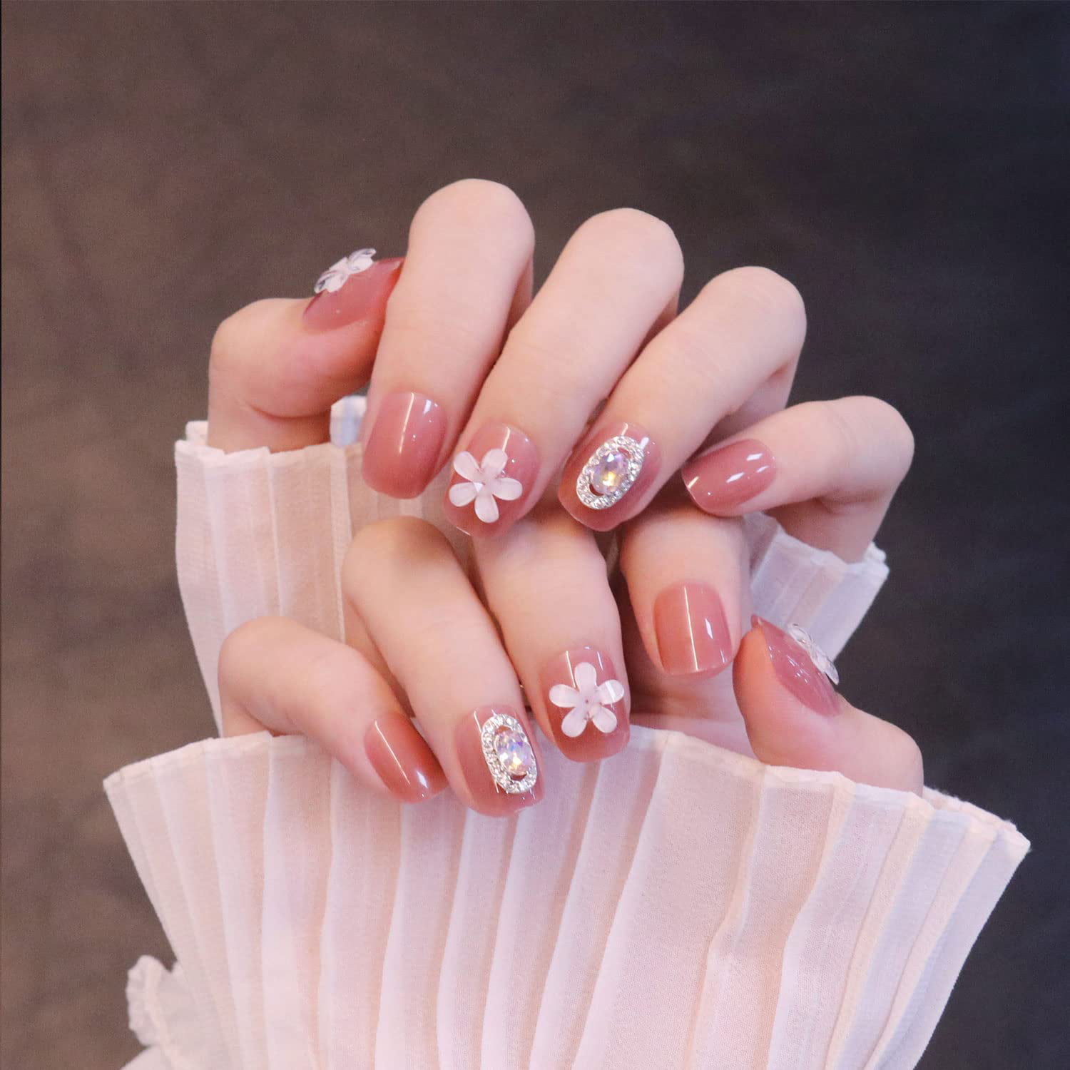 Short-Length Artificial Nails Not Easy to Break and Chip Fake Nails Safe for Pregnant Woman to Use, Size: Glue Models