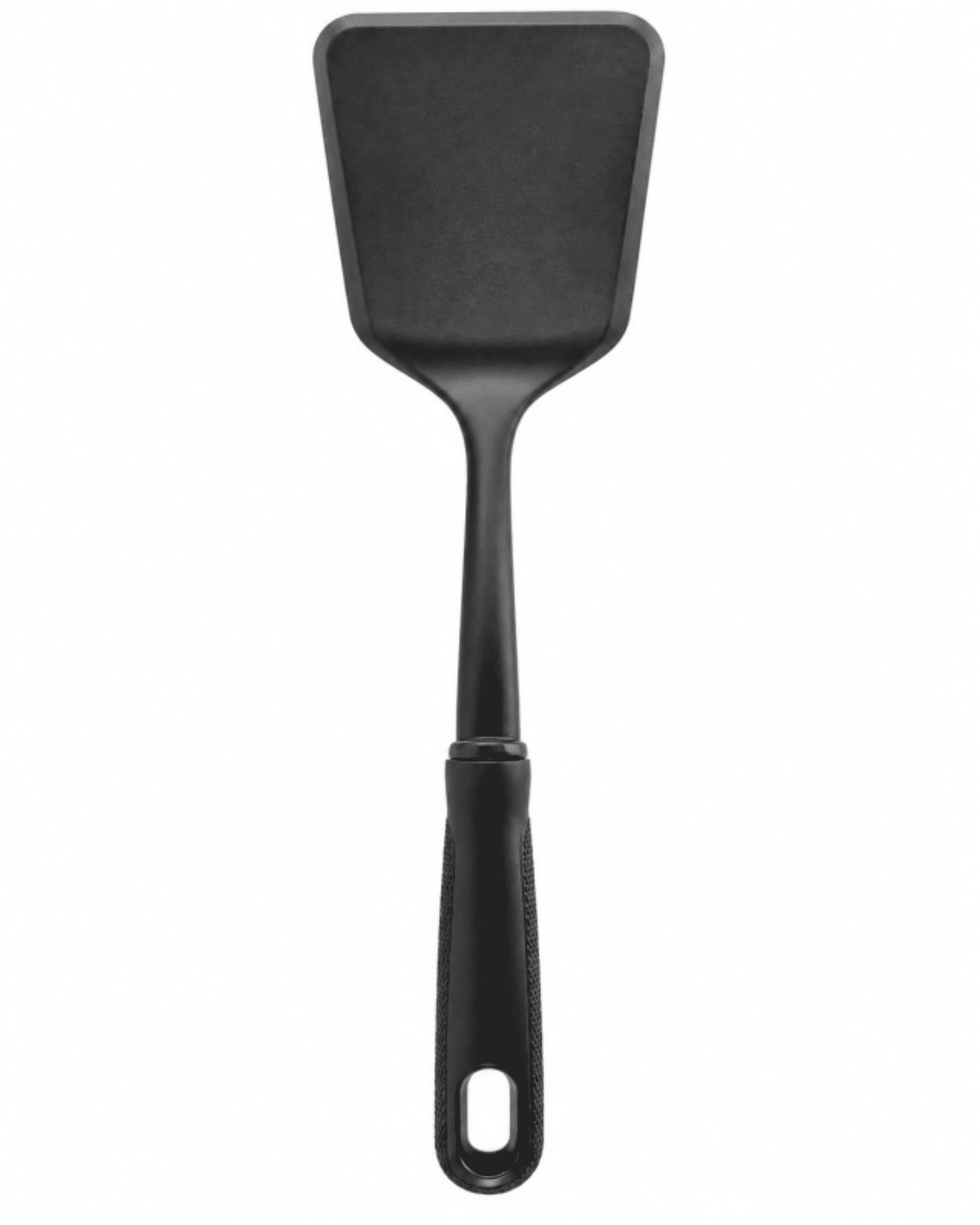 Mainstays Nylon Solid Turner Kitchen Spatula, Comfort Grip Handle, 12.4 in, Black