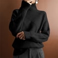 thumbnail image 3 of 2025 Winter Sweater Black Sweater Long Sleeves Turtleneck Mens Cardigan Sweater Solid Color Cozy Sweater Gym Hoodie(M), 3 of 5