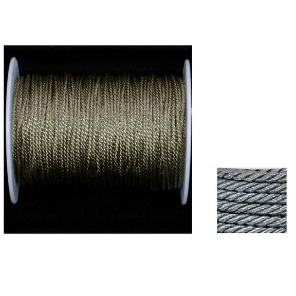 The Ribbon People Pewter Gray Metalized Braided Cording Craft Ribbon 0.1" x 110 Yards